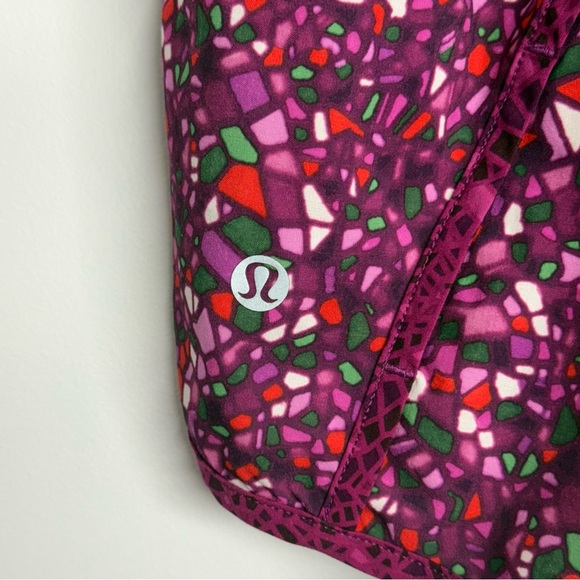 Lululemon Run Times Short Paradise Camo Paradise Geo Regal Plum Multi Size 12 - Picture 4 of 6